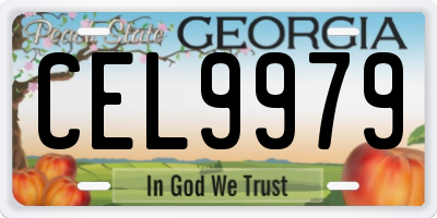 GA license plate CEL9979