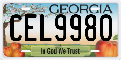 GA license plate CEL9980