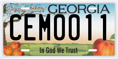 GA license plate CEM0011