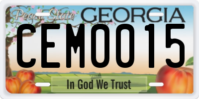 GA license plate CEM0015