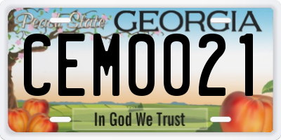 GA license plate CEM0021