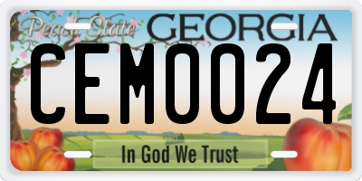 GA license plate CEM0024