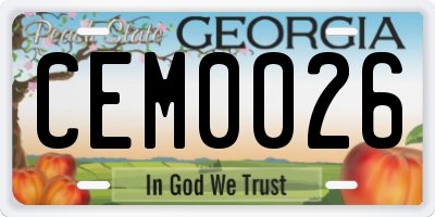 GA license plate CEM0026