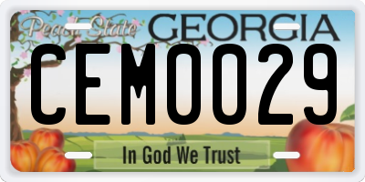 GA license plate CEM0029