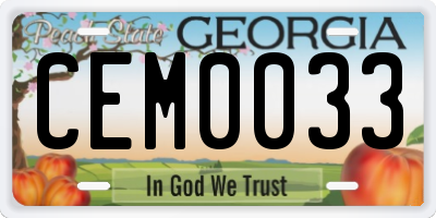 GA license plate CEM0033