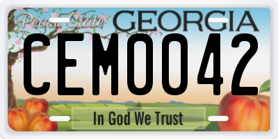 GA license plate CEM0042