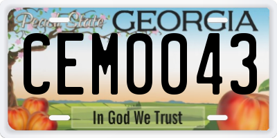 GA license plate CEM0043