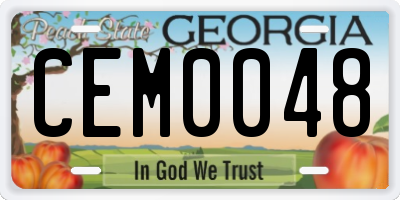 GA license plate CEM0048
