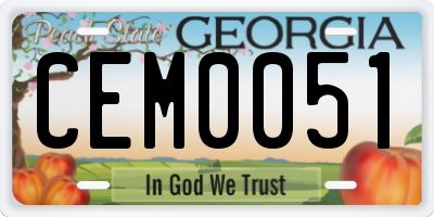 GA license plate CEM0051