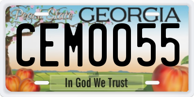 GA license plate CEM0055