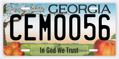 GA license plate CEM0056