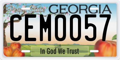 GA license plate CEM0057