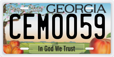 GA license plate CEM0059