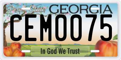 GA license plate CEM0075