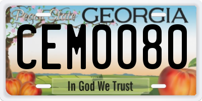 GA license plate CEM0080
