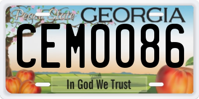 GA license plate CEM0086