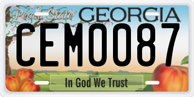 GA license plate CEM0087
