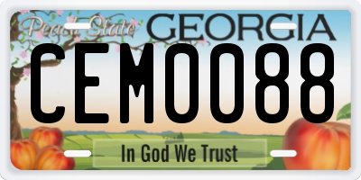 GA license plate CEM0088