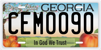 GA license plate CEM0090