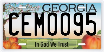 GA license plate CEM0095