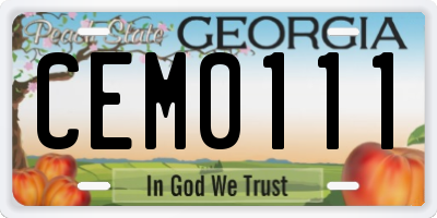 GA license plate CEM0111