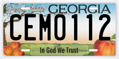 GA license plate CEM0112