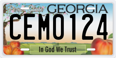 GA license plate CEM0124