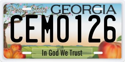GA license plate CEM0126