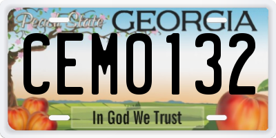 GA license plate CEM0132