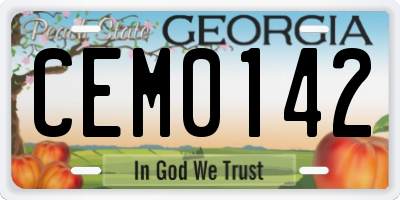 GA license plate CEM0142