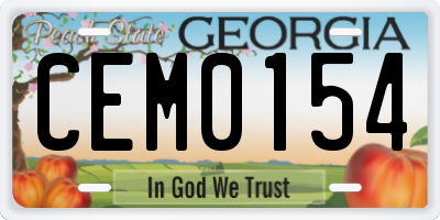 GA license plate CEM0154