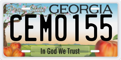 GA license plate CEM0155