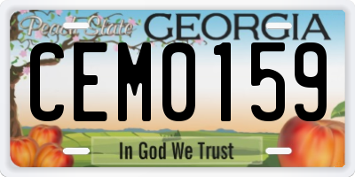 GA license plate CEM0159