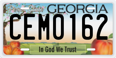 GA license plate CEM0162