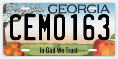 GA license plate CEM0163