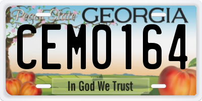 GA license plate CEM0164