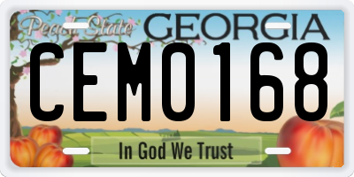 GA license plate CEM0168