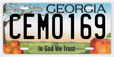 GA license plate CEM0169