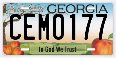 GA license plate CEM0177