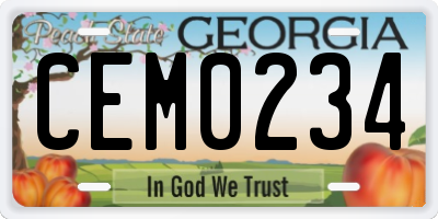 GA license plate CEM0234