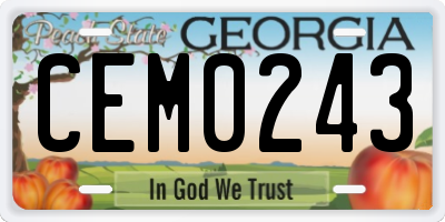 GA license plate CEM0243