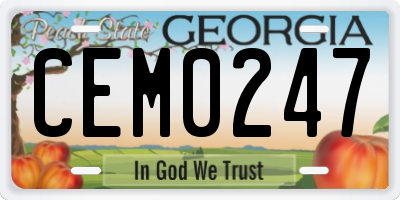 GA license plate CEM0247