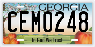 GA license plate CEM0248