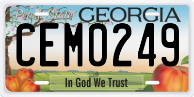 GA license plate CEM0249