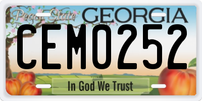 GA license plate CEM0252