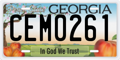 GA license plate CEM0261