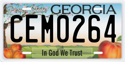 GA license plate CEM0264