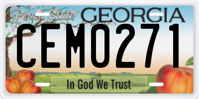 GA license plate CEM0271