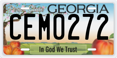 GA license plate CEM0272