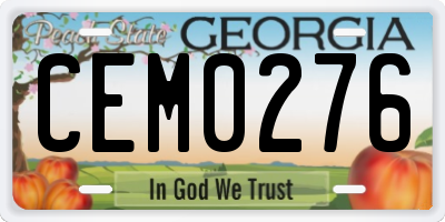 GA license plate CEM0276